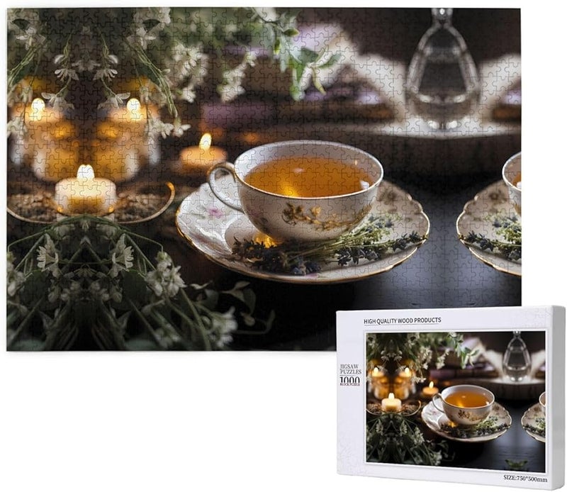 Phayah Fine Tea Bowl 1000 قطعة لغز للأدوات المنزلية للكبار هدية ديكور المنزل 29.5 × 19.7 بوصة - Image 1